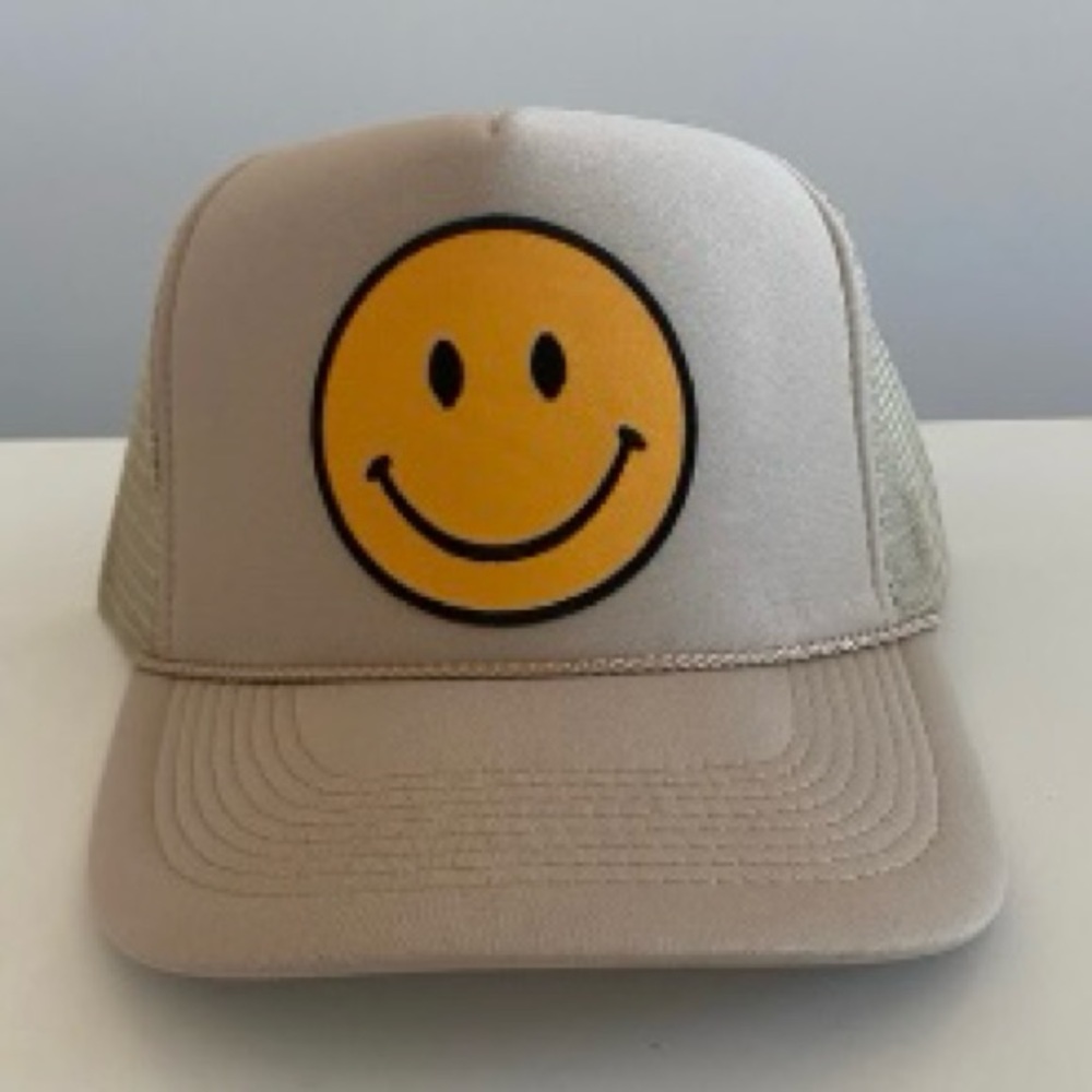smiley face trucker hat